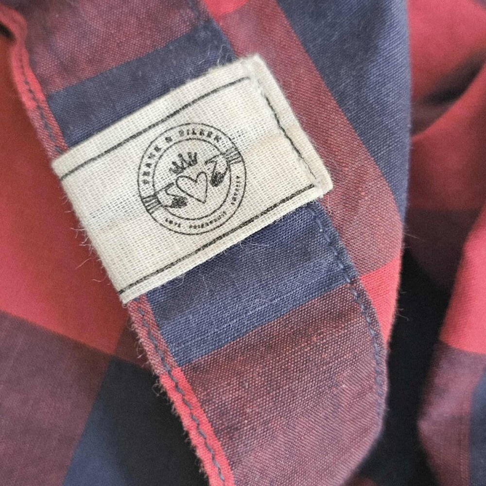 Frank & Eileen 'Frank' Buffalo Plaid Cotton Shirt $248 Red and Navy Size XL - Picture 8 of 10